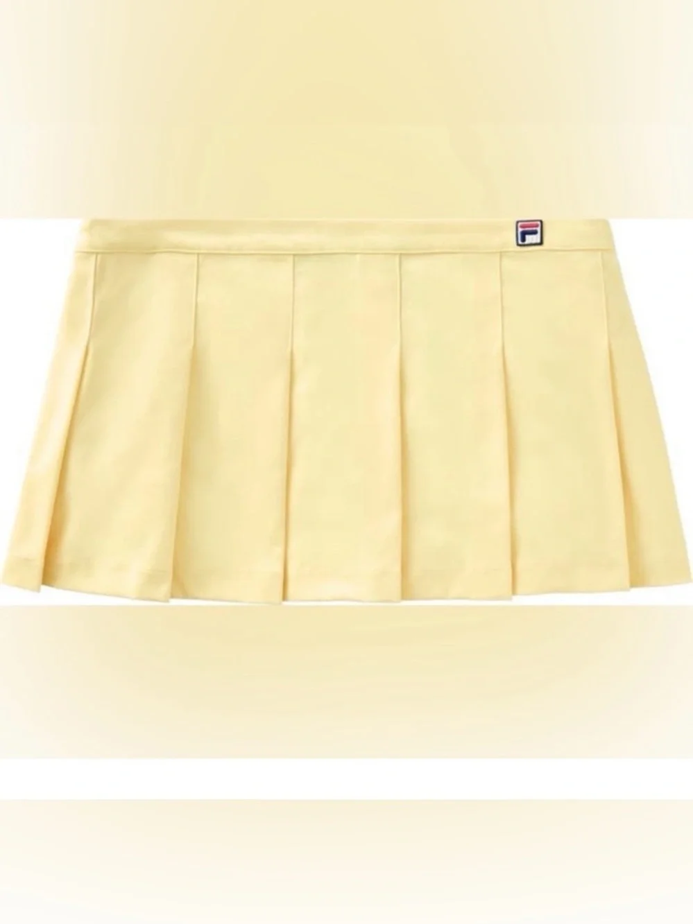 FILA x Hailey‎ Bieber Popcorn Yellow Pleated Mini Skirt Sz 10 Preppy Kawaii